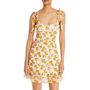 Aqua Women's Lemon Tree Lemon
Ruffle Mini Dress size small women's tie dresses